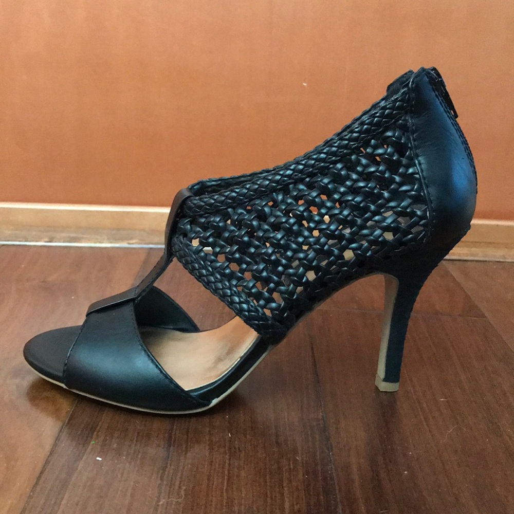 Steven Black Cagged Heeled Sandals